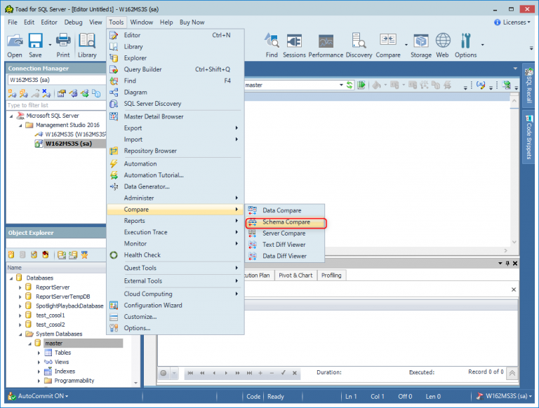 【SQL Server版】Schema Compare機能による2つのデータベースのオブジェクトの差異を確認する手順 | 技術情報 ...